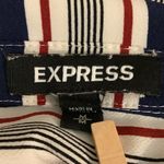 EXPRESS  Size Medium Shirt Dress Striped Blue, Red and White & Waist TiemPreloved Photo 5