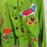 VTG Christina Rotelli Womens Beach Cardigan Art to Wear Funky 90s XL NWT Green Photo 1