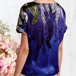 Anthropologie 🍁 Purple Floral Silk Blouse Photo 1