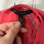 White House | Black Market  Coral Chiffon Sleeveless Blouse Women’s Small Lace Trim Photo 13