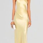 retrofete Ester Satin Maxi Dress Yuzu Womens Size Large Yellow Photo 0