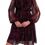 Miss Sixty  longsleeve unique print flowy sheer a-line dress Photo 0