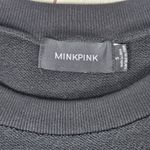 MINKPINK Black Faux Suede Leather Combo Short Sleeve Tunic Top Sweatshirt Dress Photo 2