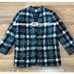 Veronica Beard Black wool Blend Crispin Tweed boxy oversized Coat size 10 Photo 5