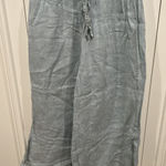 Tempo Paris  Robins Egg Blue Linen Pull On Pants Boho Lagenlook Beach Resort Photo 0