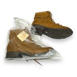 st. john's bay Womens Boots Sz 6.5 Yumma Cognac Stacked Heel Lace Up Brown NEW Photo 8