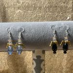 Angels 👼 Earrings Hand Made 2 Pair Black/Blue Black Photo 0
