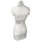Princess Polly White Short Sleeve Knit Tie Back Cutout Mini Bodycon Dress Size 0 Photo 1