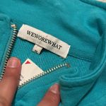 We Wore What  Teal Cropped 1/2 Zip Sweatshirt Photo 1