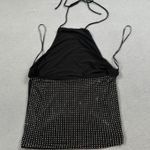 ZARA NWOT Halter Top S Womens Black Embellished Rhinestone Festival Party Club Photo 1