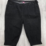 Woman Within  Light Wash Black Denim Capris - Size 34 Photo 0