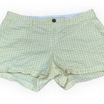 Old Navy Yellow & White Gingham Print Mid Rise Chino Short Pockets Shorts Size 6 Photo 0