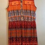 Gabby Skye  Orange & Blue Printed Sleeveless Fit & Flare Mini Dress 12 Photo 0
