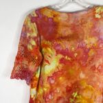 Loft  Size Small Top Blouse Tie Dye Sunset Sensations‎ Orange Yellow Pink 787 Photo 7