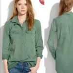 Madewell Tomboy Workshirt Army/Olive Green Button Down Long Sleeve Shirt Size XS Photo 2