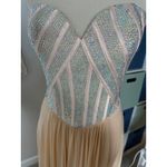 Womens Glam Rhinestone Corset Peach Peach Balletcore Prom Dress Long Maxi Gown 4 Pink Photo 2