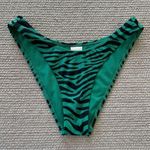 Xhilaration Green Black Leopard Print Ribbed Bikini Bottom Size Medium Photo 0