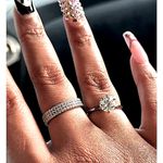 Boutique NEW 14k Gold Plated S925 Triple Row Eternity Round Diamond Wedding Ring, Size 7 Photo 12