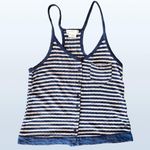 Cooperative 🏷️ Blue and Gray Striped Top, Size Small Photo 2