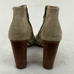 Joie  Suede Rare Peep Toe Ankle Boots‎ Block Heel Tan Beige Shoes Sz 39 US 9 Photo 4