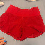Lululemon Red  speed up shorts 4” Photo 0