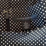 Tommy Hilfiger Womens Sheath Dress Polka Dot Sleeveless Tie Belted Navy Blue Photo 12