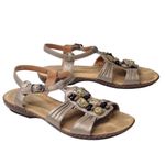 Clarks  Artisan‎ Embellished Sandals Strappy Gold Leather Size 8M Photo 1