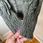 Cable & Gauge  Green Lace Mock Neck Blouse Long Sleeve Size Large Nwt Photo 9