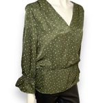 BLANK NYC Oat New York | Long Sleeve Dark Olive Green Print Blouse Photo 5
