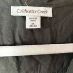 Coldwater Creek Top Womens 2X 20 22 Green Crochet Trim Button Up V Neck Blouse Photo 3