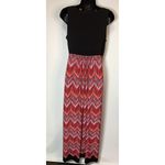 Sandra Darren  Women's Chevron Lined Sleeveless Maxi Dress Black & Pink Size 6 Photo 3