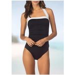 Ralph Lauren Swimsuit Size 14 Bel Air Bandeau Black White One Piece Women NEW Photo 1