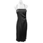 ZARA Black Silk Satin Spaghetti Strap Cami Camisole Midi Tank Slip Dress Size M Photo 5