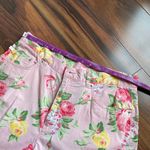 Ralph Lauren Lauren Straight Cotton Split Hem Pink Floral Pants Photo 6