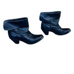 Capezio Black Leather Cowboy Boots Bows Pull-On Foldover Size 8.5 Photo 3