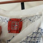 Free People Vintage Y2K Embroidered Blue White Top Boho Gauze Cotton Size 0 XS Photo 1