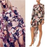 MISA Los Angeles MISA Set Franka Ruffle Asymmetrical Slit Skirt + Top in Flora Tropical Mix XS Photo 13