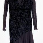 Fuzzi Black Brown Burnout Mesh Midi Dress Jean Paul Gaultier Y2K Whimsigoth Size M Photo 0
