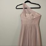 W Too Watters Blush Pink Bridesmaid One Shoulder Tulle Maxi Dress Womens 0 Photo 7