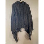 Nine West  Vintage American Dark Gray Fringe Open Front Cardigan Size M Photo 1