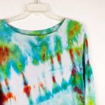 Jones New York Large Top Handmade Tie Dye High Gloss Green Orange Blue 1530 Photo 4