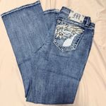 Miss Me  Boot Cut Jeans Mid Rise Size 30 Short Distressed Denim Embellished Photo 10