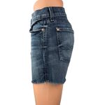 7 For All Mankind Dark Wash Low Rise Frayed Hem Cut Off Denim Jeans Shorts 27 Photo 1