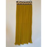 Lucy & Laurel Yellow Pleated Semi Sheer Boho Maxi Skirt Size Medium Photo 4