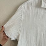 Velvet By Graham And Spencer  White Cotton Gauze Button Up Shirt Top Collar Boho M Photo 2