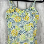 Lands' End Lands‎ End Tankini Top Women 6 Multi Color Lined Lemon Built In Bra Beach Swim Photo 0