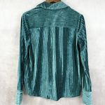 House of Harlow 1960 Women Velvet Top Small Ribbed Metallic Glam Disco Going Out Green Photo 3