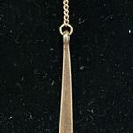 Gold tone triple strand rhinestone stone accent lariat necklace Photo 7