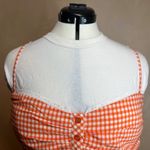 Picky Boo orange Gingham adjustable strap women shirt W/Belt MSRP $50|Size:2XL Size 2X Photo 2