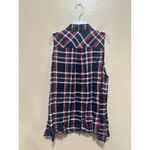 Paige  Women's Sleeveless Button Up Flannel Plaid Shirt‎ Blouse Top Large Photo 2